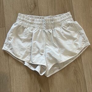 Aerie Offline White Athletic Shorts with Elastic Waistband